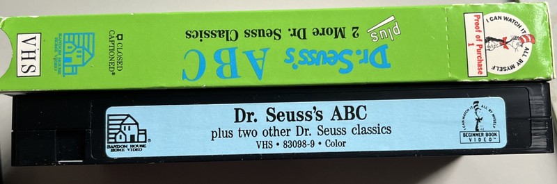 Dr. Seuss Beginner Book Video VHS ABC I Can Read With My Eyes Shut!