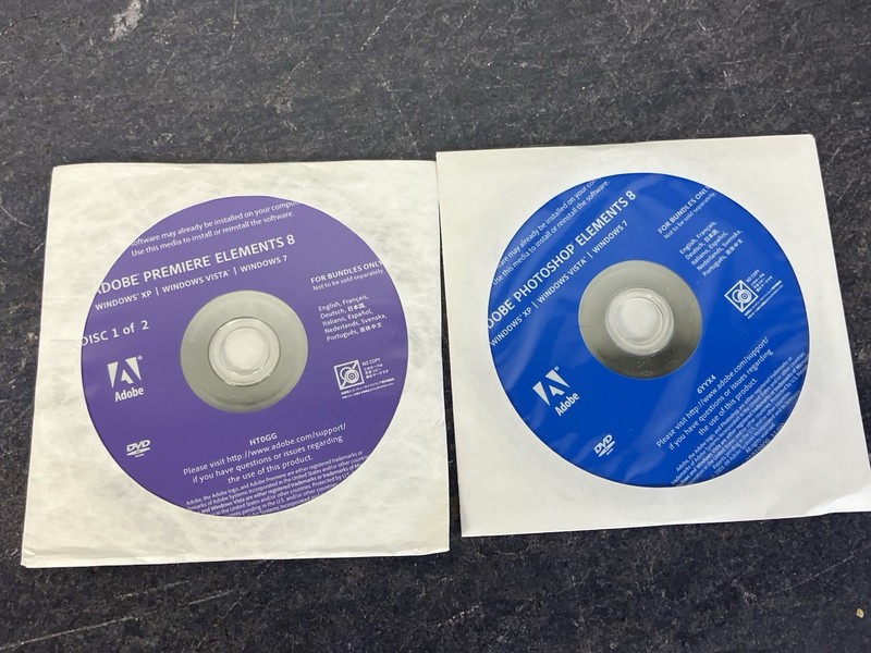 Adobe Photoshop Elements 8 & Adobe Premier Elements 8 – NO BOX – NEW & SEALED.