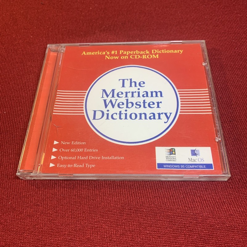 THE MERRIAM WEBSTER DICTIONARY ON CD-ROM WINDOWS 95/MACOS