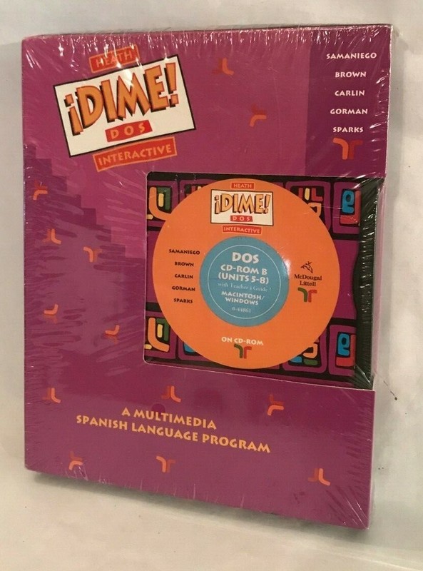 Vtg 1997 DIME! DOS software teach Spanish language prog CD-ROM B Units 5-8 NEW
