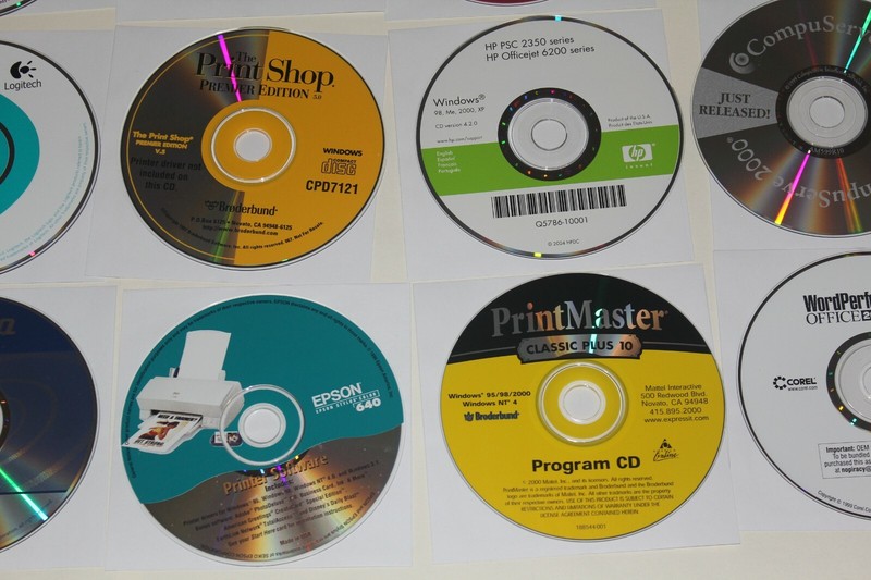 Lot of 20 Vintage 90s/2000's PC CD-ROM Programs, Drivers, Replacement Discs gallery