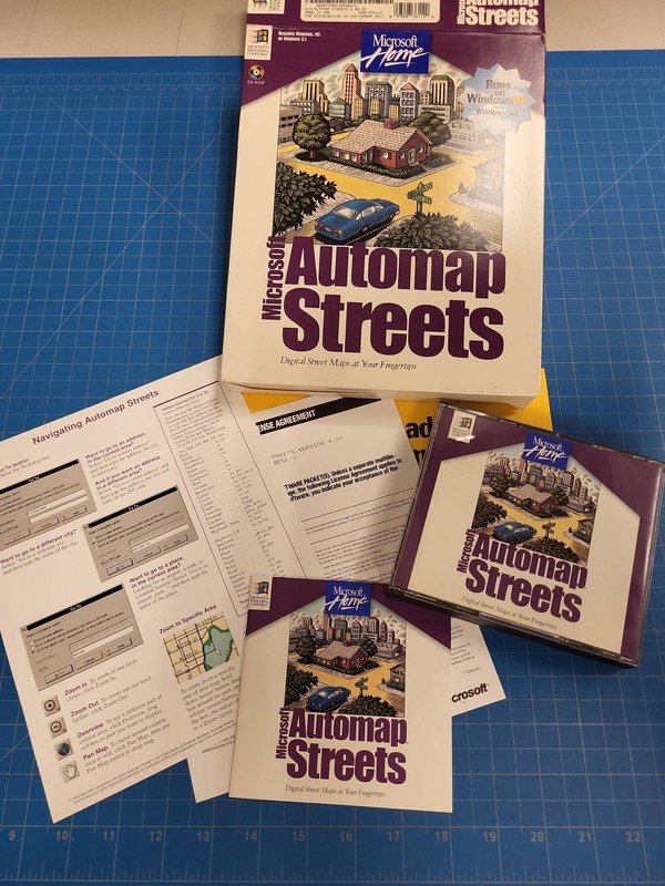 Microsoft Automap Streets v4.0 Windows 95 3.1 Vintage 1995 PC Big Box 2 CD-ROM
