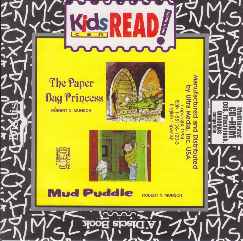 Robert Munsch CD-ROM Paper Bag Princess, Mud Puddle 1994 Kids Can Read! Discis