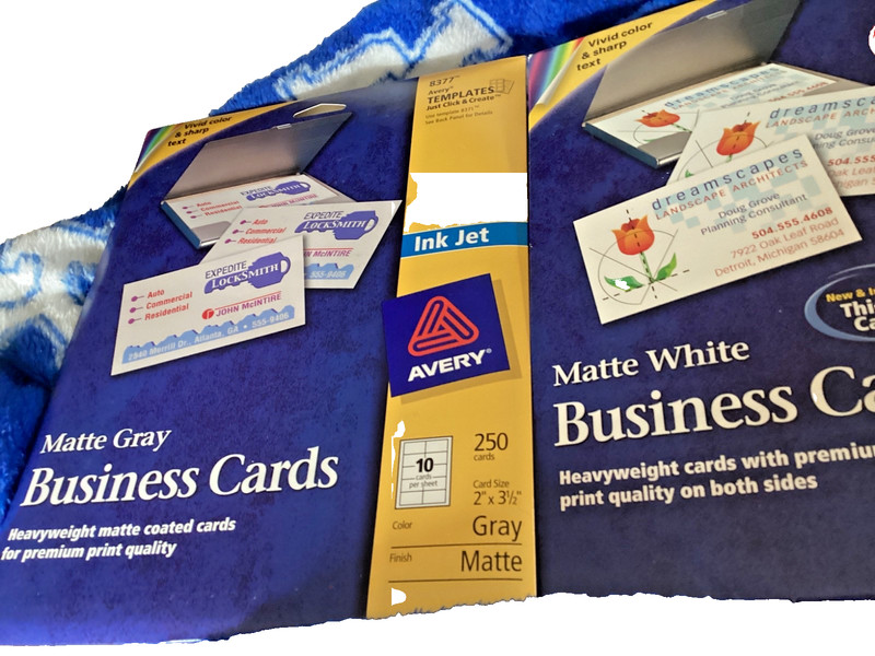 500 cards Avery 8371 8377 Ink Jet Matte White & GrayBusiness Cards new
