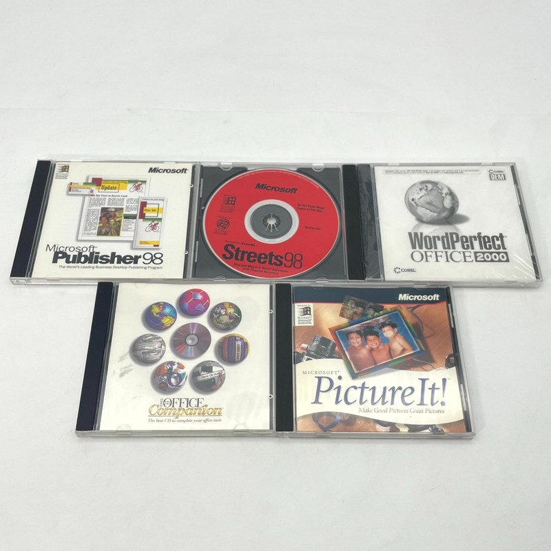 VTG Microsoft & Corel Software Streets98, Publisher98, Office Companion Lot of 5