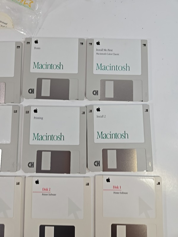 Lot 13 Apple Floppy Disk 3.5" Install Macintosh,Mac OS Style Writer Software gallery