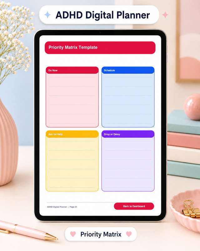 ADHD Digital Planner PDF GoodNotes iPad Planner Brain Dump Focus Habit Tracker gallery