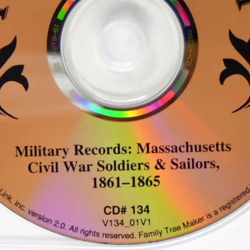 Broderbund Family Tree Maker Data CD # 134 Massachusets Military Records 1860s gallery
