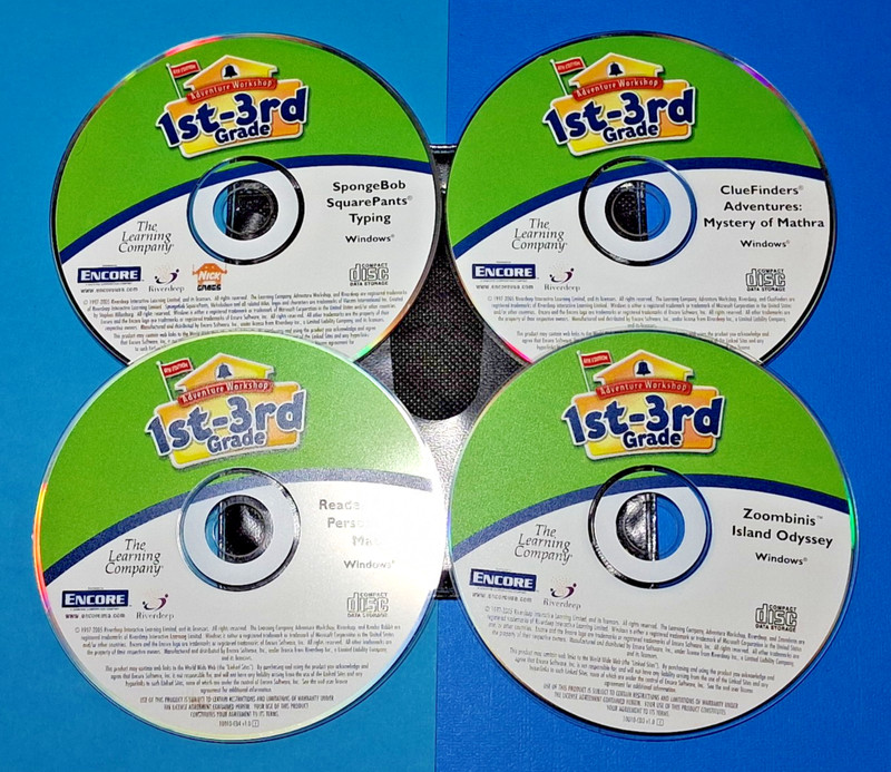 Adventure Workshop 1st-3rd Grade 6th Edition Windows CD Rom Spongebob, 4 CD Set