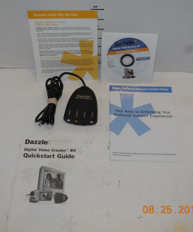 DAZZLE DVC-80 Digital Video Creator 80 Video Capture Device RCA USB Cable Disc gallery