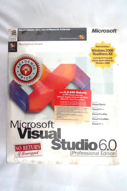 NEW Sealed Microsoft Visual Studio 6.0 Professional Edition Basic for Windows 11