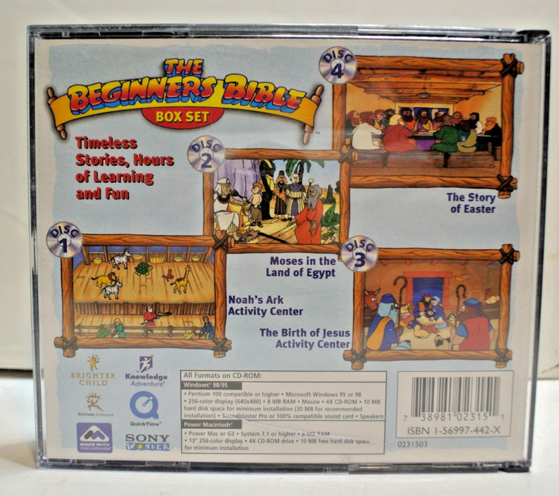 THE BEGINNERS BIBLE BOX SET - 4 CD ROM SET - BRIGHTER CHILD AGES 3-8 gallery