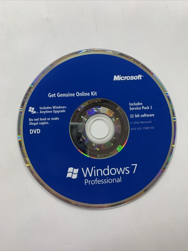 MICROSOFT Windows Pro 7 SP1 32-bit and 64-bit Software- Get Genuine Online Kit gallery