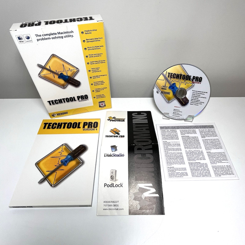 Micromat TechTool Pro Version 4.5 (2006) Mac Apple Software Complete+ Serial Key gallery