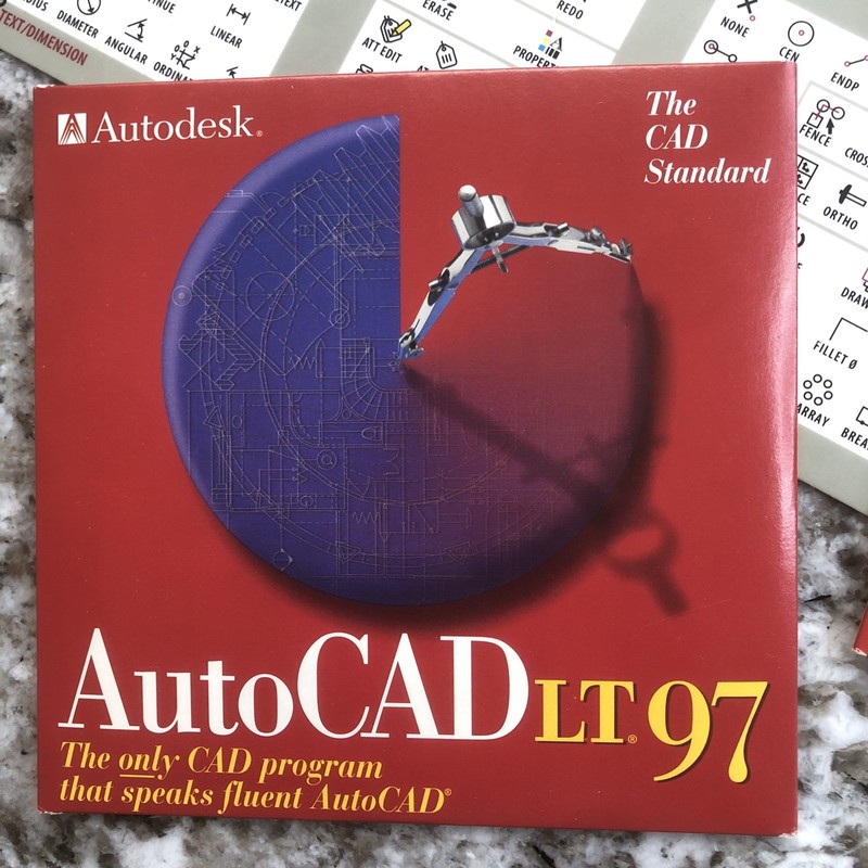 Autodesk AutoCAD LT 97 PC Vintage Software CD ROM Box & Learning Assistance Vtg gallery