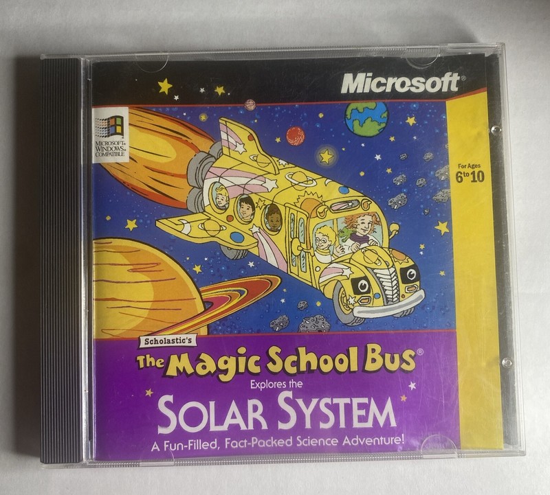 The Magic School Bus Explores The Solar System PC CD-ROM Game 1994 Scholastic