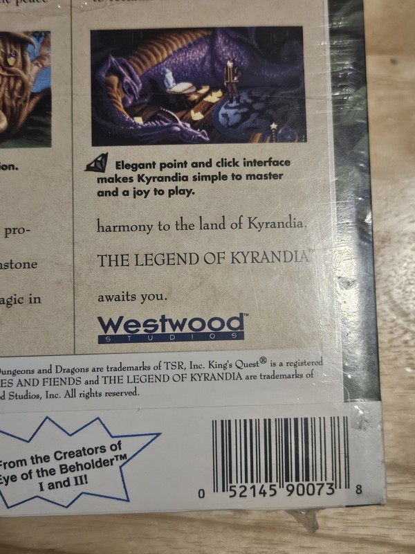 The Legend of Kyrandia Fables & Fiends Westwood Studios Sealed Vintage IBM PC gallery