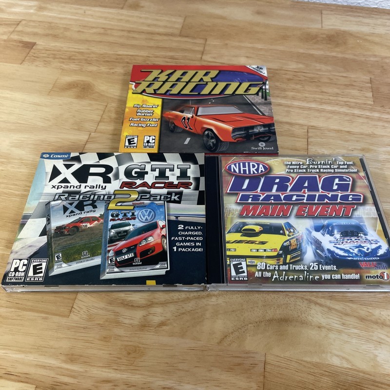 LOT OF 3 PC Games: Swift Jewel & ValuSoft — Racing Games