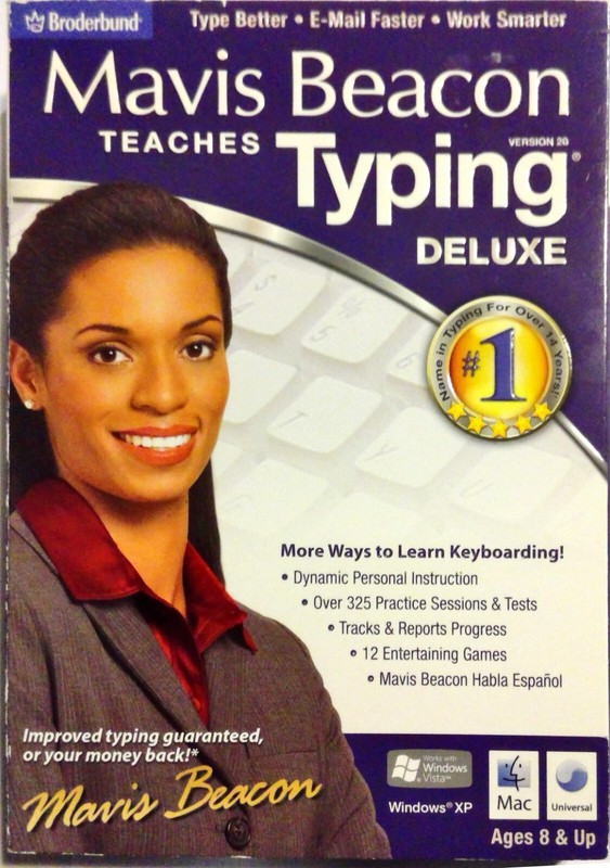 Mavis Beacon Teaches Typing Deluxe V20 PC/Mac Ages 8 & up, Broderbund LikeNew