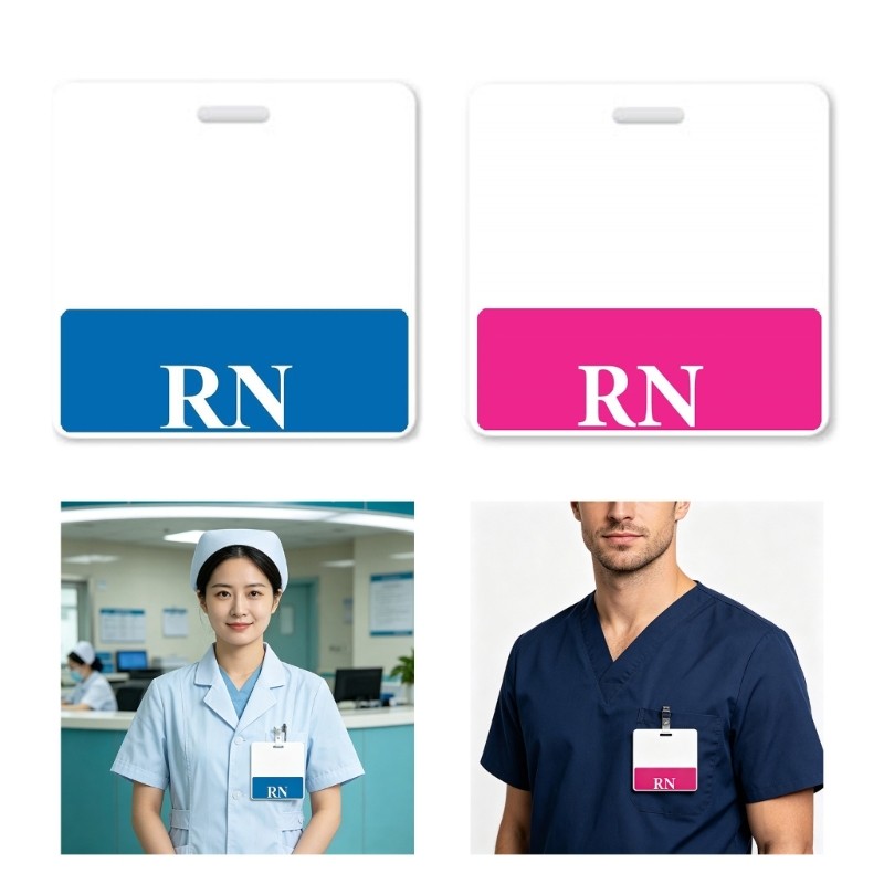 5Pcs Horizontal Acrylic RN Badge Buddy For Registered Nurse Healthcare Staff gallery