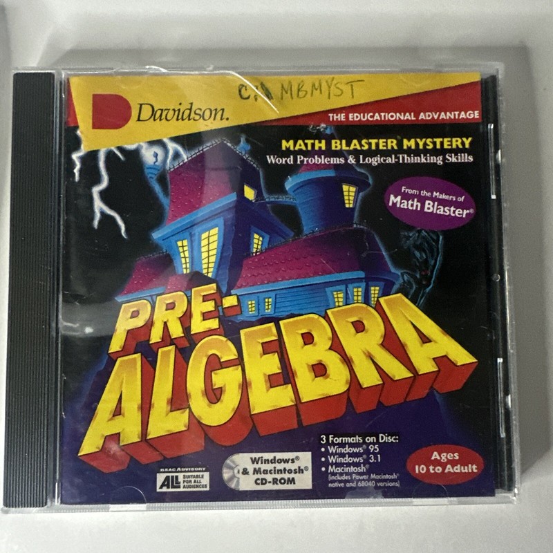 Pre-Algebra Math Blaster Mystery by Davidson CD-ROM 1994