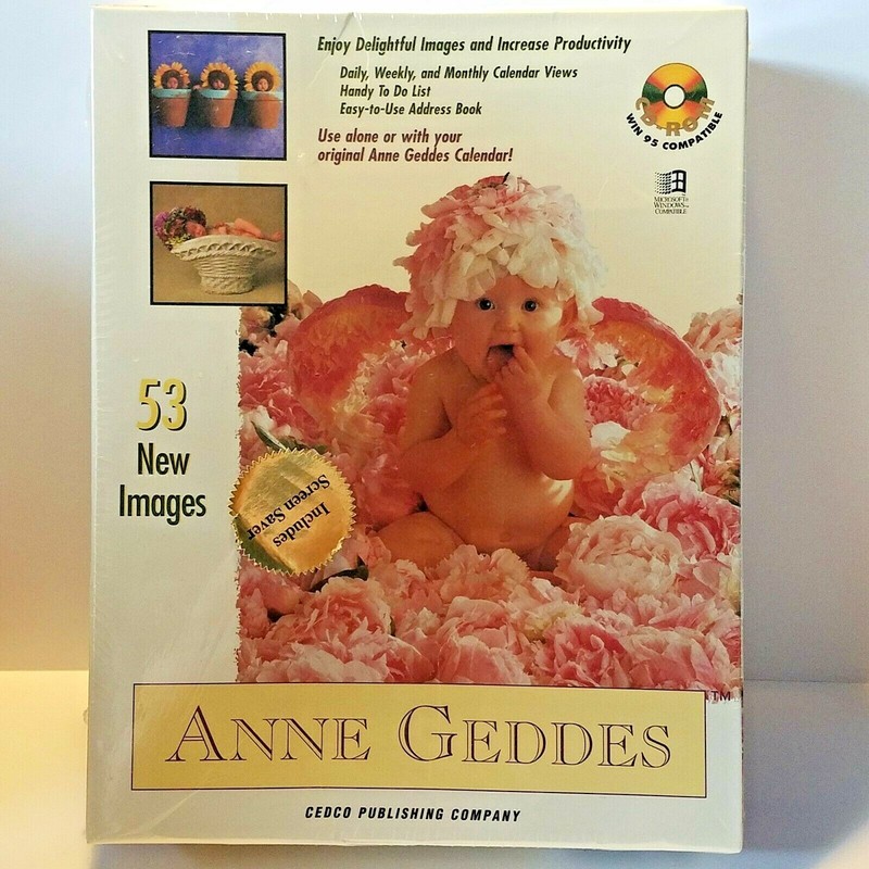 Anne Geddes Images and Productivity CD-Rom Windows 1998 Calendar Address Book