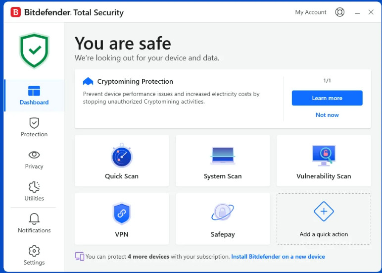 Bitdefender Total Security + Premium VPN 10 devices, 2 Years gallery