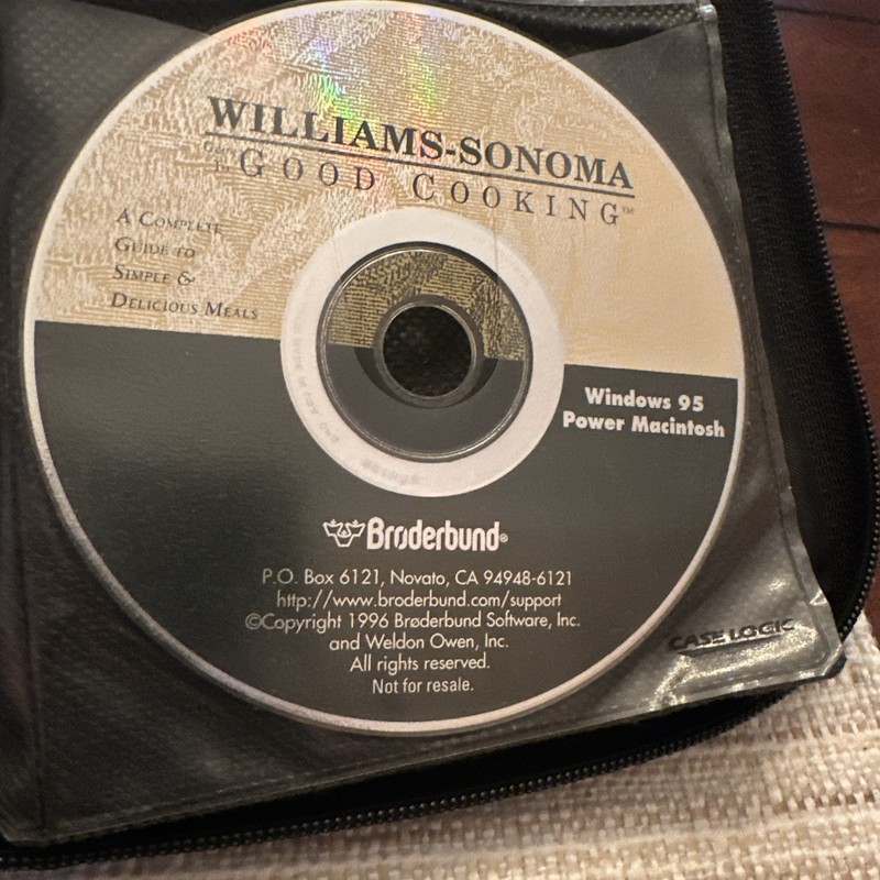 Williams-Sonoma Guide to Good Cooking (1996 Broderbund Software) – Used CD