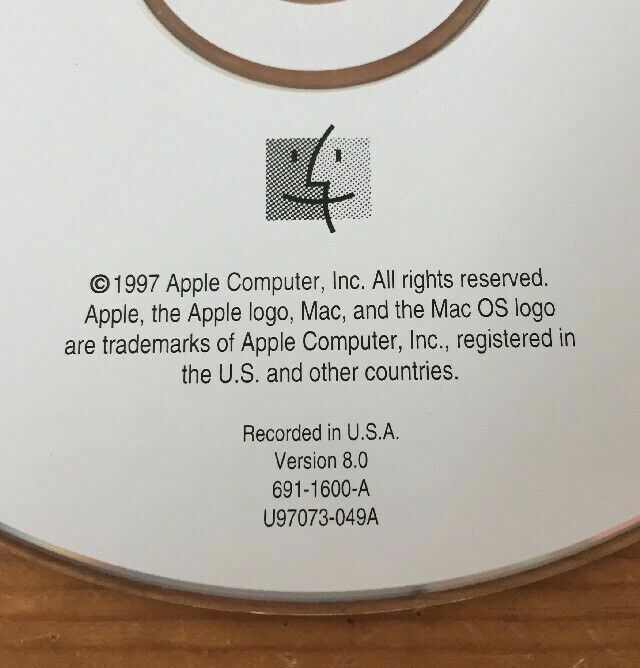 Vintage 1997 Mac OS 8 v8.0 Macintosh Software Install Installation Disc CD gallery