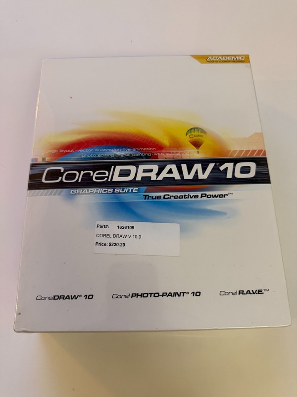 Sealed CorelDRAW 10 ACADEMIC GRAPHICS SUITE True Creative Power Photo Paint Rave