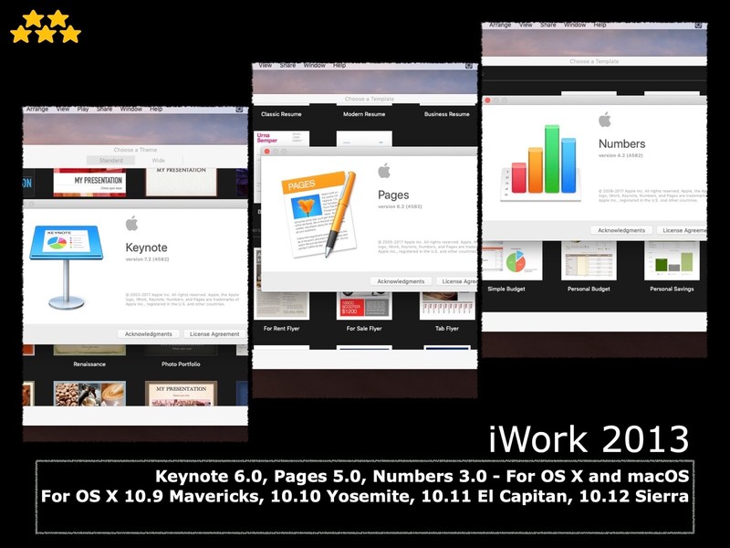 iWork 2013 Suite (Pages, Numbers and Keynote) USB installer for Apple OS X macOS gallery