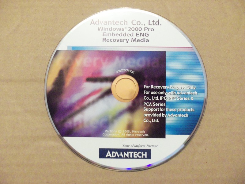 Windows 2000 Pro Embedded ENG Recovery Media for Advantech IPC: PPC & PCA series