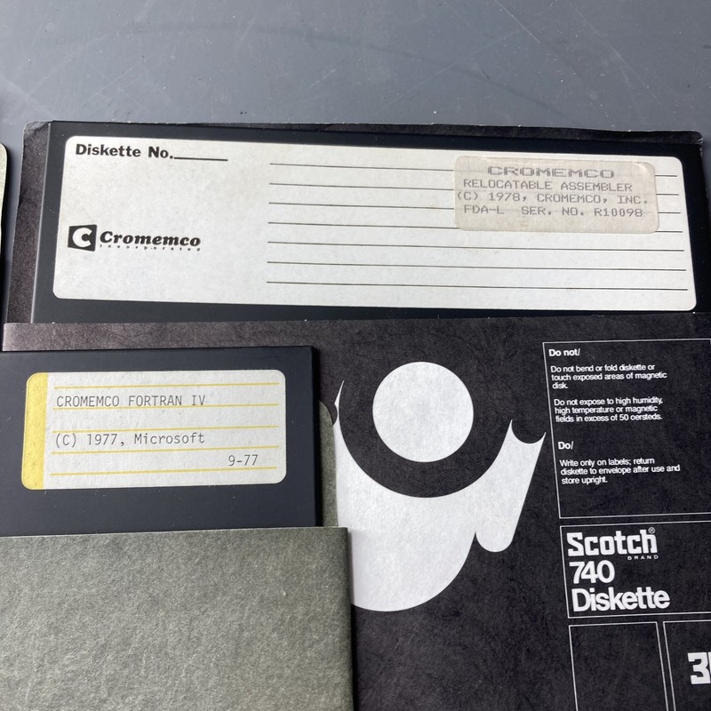 Cromemco CDOS Source Assembler Fortran IV 8 Inch Floppy Diskette 70s 1970 gallery