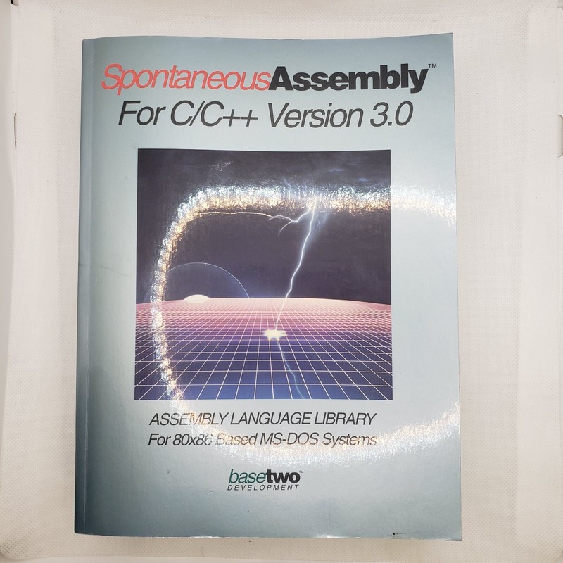Spontaneous Assembly For C/C++ Version 3.0 Manual w/ Disks MS DOS Vintage *USED*