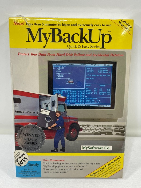 MyBackUp Quick & Easy Series IBM TANDY 5-1/4″ & 3-1/2″ Disks Vintage Software