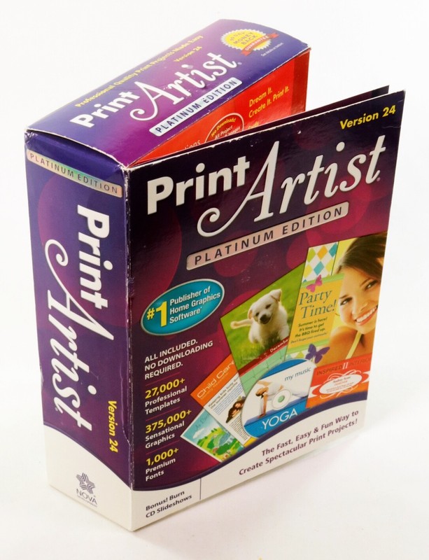 Print Artist Platinum Edition Version 24 – Windows XP, Vista, or 7 DVD. NIB