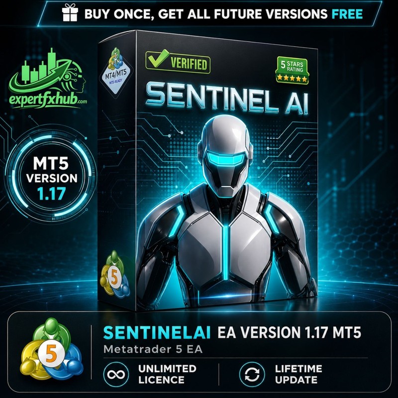 v1.17 Sentinel AI EA Metatrader MT5 Gold Bot Trading Forex Robot prop firm