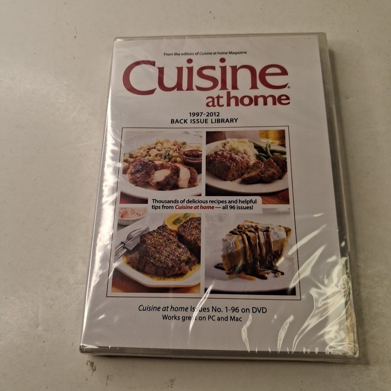 Cuisine At Home Magazine 1997-2012 Back Issue Library PC DVD-ROM 2012 New/Sealed