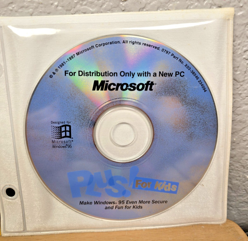 Microsoft Plus! For Kids – Windows 95 - 1997 - w/Manual - NEW CLEAN DISC! gallery
