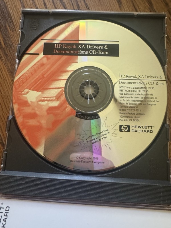 HP Kayak XA Documentation & Driver Recovery CD ROM Windows 1998 Software gallery