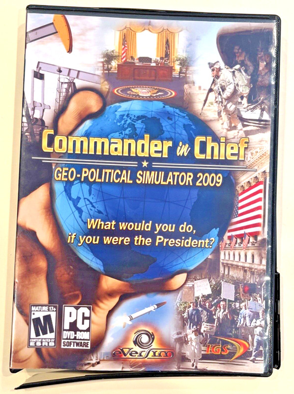 PC Video Game Commander in Chief Geo-Political Simulator 2009 DVD-ROM, 2009