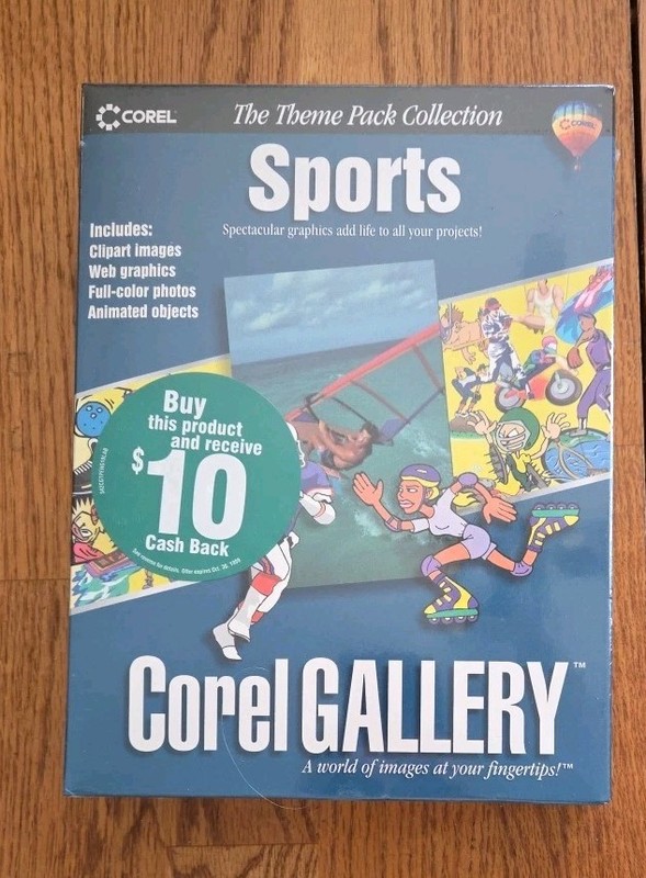NEW Corel Gallery SPORTS COLLECTION with Full color clip art Manual, SEALED
