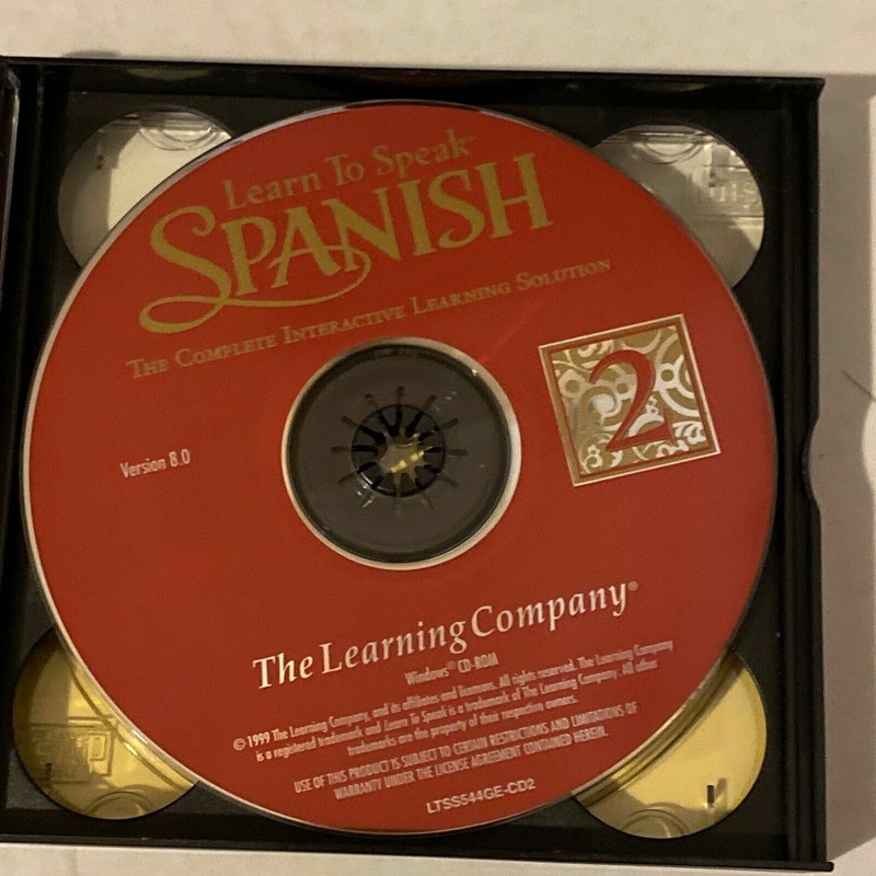 Spanish, The Learning Company, Learn To Speak Spanish, V, 8.0, 4 Disk Set, 1999 gallery