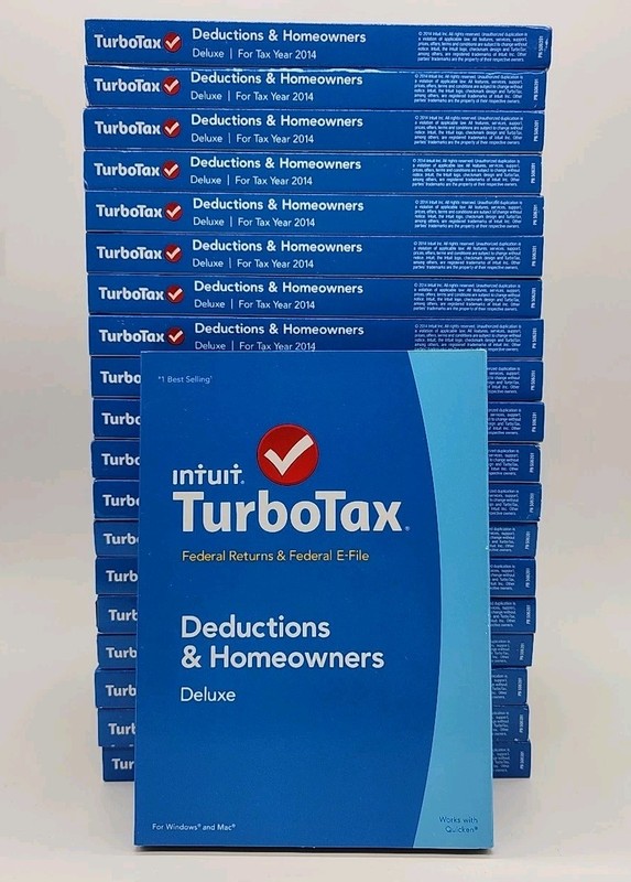Intuit TurboTax 2014 Deluxe Federal Returns & E-File Turbo Tax PC Mac -Lot of 20
