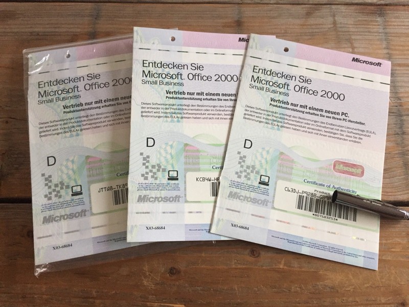 3 x Office 2000 SBE Edition Full Version OEM with VAT Invoice, German