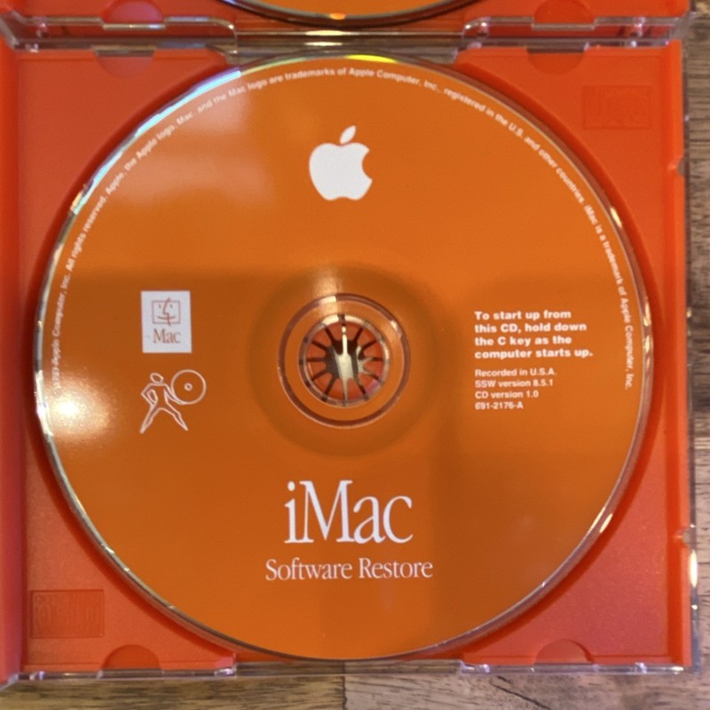 Apple iMac Mac OS 8.5.1 Install & Restore CD Set 691-2177-A Orange Discs gallery