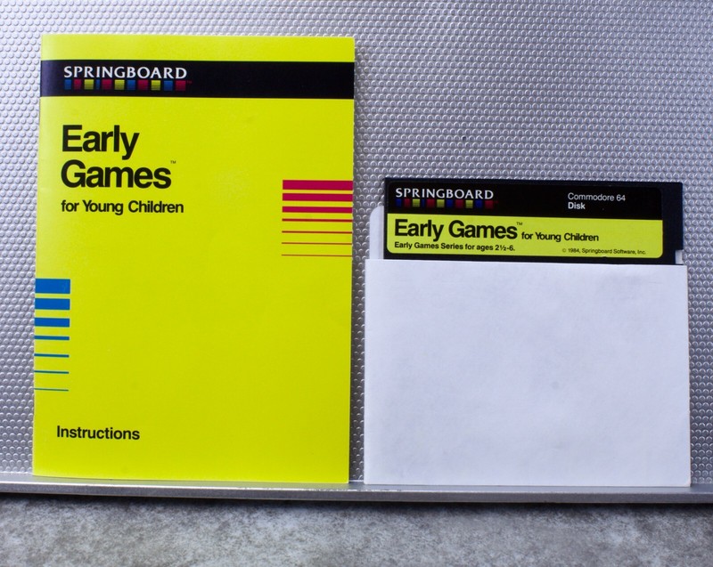 EARLY GAMES COMMODORE 64 5 1/4 DISK COMPLETE BOX MANUAL SPRINGBOARD SOFTWARE
