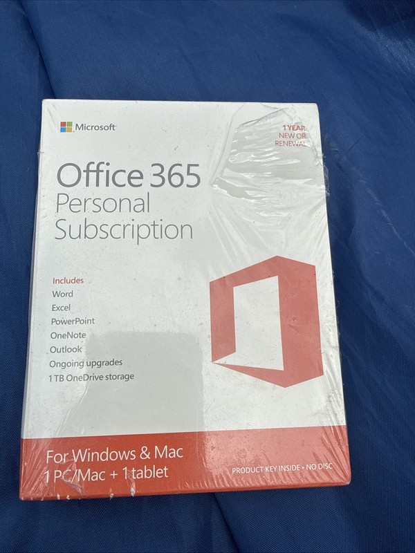 Microsoft Office 365 Personal 1 User 1 Year Subscription Windows Mac New Sealed