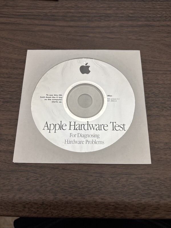 Vintage 2001 iMac Macintosh Apple Hardware Test Disc 691-2924-A SW Version 1.1