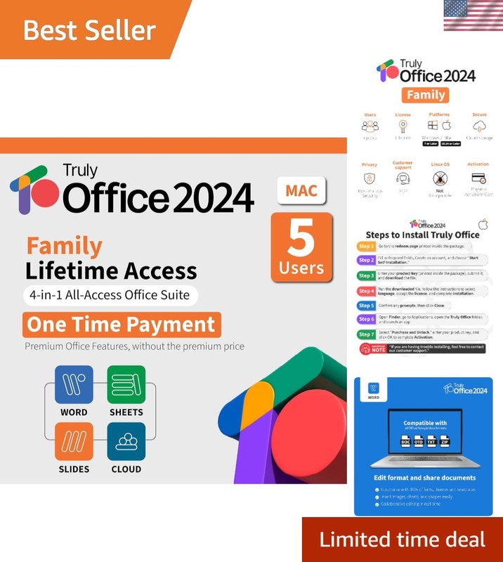 2024 Family Lifetime License for Mac | 4 in 1 All Access Suite | Words, Shee…